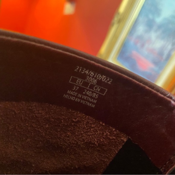 〰️ Zara Chucky Platform Sole Boots Lug-Sole Combat Boots in Burgundy Leather 〰️ - Picture 12 of 12